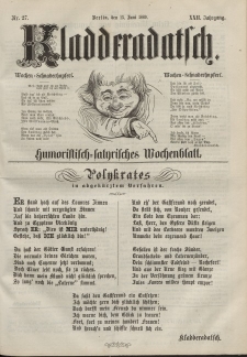 Kladderadatsch, 22. Jahrgang, 13. Juni 1869, Nr. 27