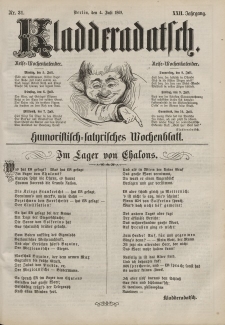 Kladderadatsch, 22. Jahrgang, 4. Juli 1869, Nr. 31
