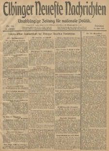 Elbinger Neueste Nachrichten, Nr. 114 Sonntag 27 April 1913 65. Jahrgang