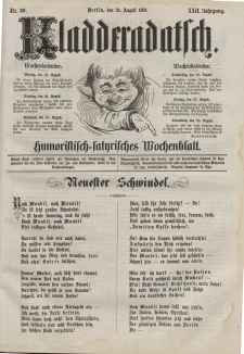Kladderadatsch, 22. Jahrgang, 22. August 1869, Nr. 39