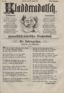 Kladderadatsch, 22. Jahrgang, 29. August 1869, Nr. 40