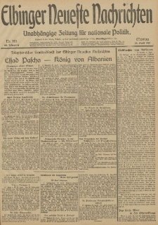 Elbinger Neueste Nachrichten, Nr. 115 Montag 28 April 1913 65. Jahrgang