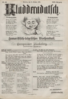 Kladderadatsch, 22. Jahrgang, 24. Oktober 1869, Nr. 49