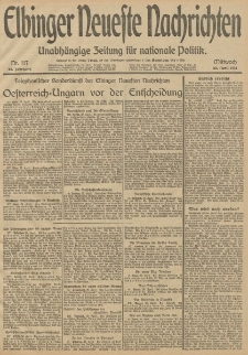Elbinger Neueste Nachrichten, Nr. 117 Mittwoch 30 April 1913 65. Jahrgang