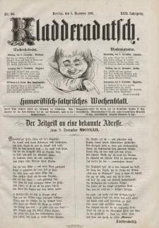 Kladderadatsch, 22. Jahrgang, 5. Dezember 1869, Nr. 56