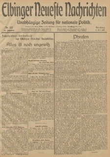 Elbinger Neueste Nachrichten, Nr. 120 Sonntag 4 Mai 1913 65. Jahrgang