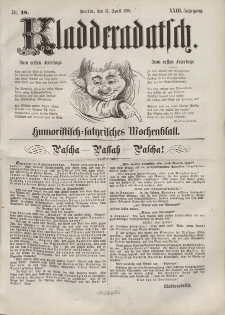 Kladderadatsch, 23. Jahrgang, 17. April 1870, Nr. 18