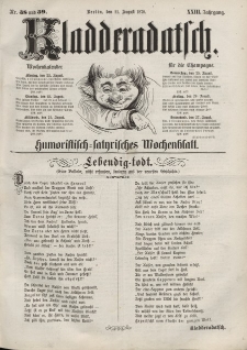 Kladderadatsch, 23. Jahrgang, 21. August 1870, Nr. 38/39
