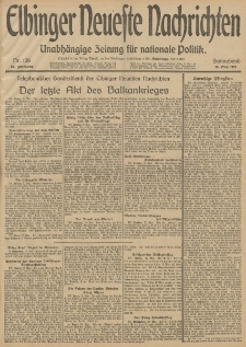 Elbinger Neueste Nachrichten, Nr. 126 Sonnabend 10 Mai 1913 65. Jahrgang