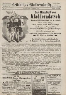 Kladderadatsch, 23. Jahrgang, 2. Oktober 1870, Nr. 46 (Beiblatt)
