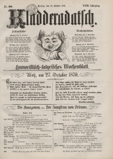 Kladderadatsch, 23. Jahrgang, 30. Oktober 1870, Nr. 50