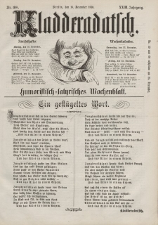 Kladderadatsch, 23. Jahrgang, 18. Dezember 1870, Nr. 58