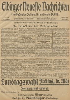 Elbinger Neueste Nachrichten, Nr. 129 Mittwoch 14 Mai 1913 65. Jahrgang