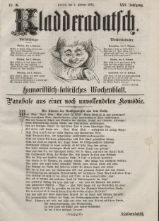 Kladderadatsch, 25. Jahrgang, 4. Februar 1872, Nr. 5