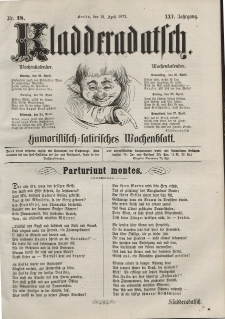 Kladderadatsch, 25. Jahrgang, 21. April 1872, Nr. 18