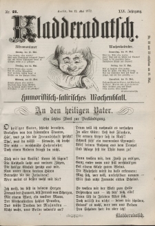 Kladderadatsch, 25. Jahrgang, 12. Mai 1872, Nr. 21