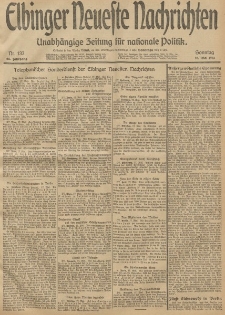 Elbinger Neueste Nachrichten, Nr. 133 Sonntag 18 Mai 1913 65. Jahrgang
