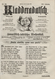 Kladderadatsch, 25. Jahrgang, 21. Juli 1872, Nr. 33