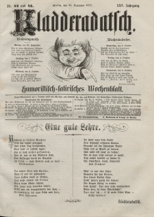 Kladderadatsch, 25. Jahrgang, 29. September 1872, Nr. 44/45