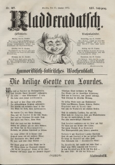 Kladderadatsch, 25. Jahrgang, 13. Oktober 1872, Nr. 47