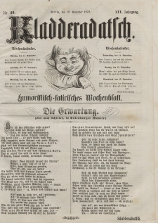 Kladderadatsch, 25. Jahrgang, 10. November 1872, Nr. 51