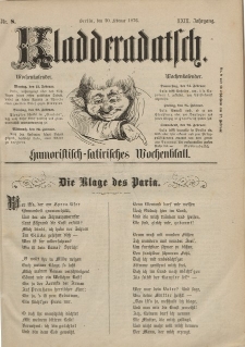 Kladderadatsch, 29. Jahrgang, 20. Februar 1876, Nr. 8
