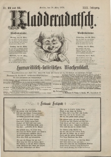 Kladderadatsch, 29. Jahrgang, 26. März 1876, Nr. 14/15