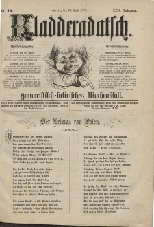 Kladderadatsch, 29. Jahrgang, 23. April 1876, Nr. 19