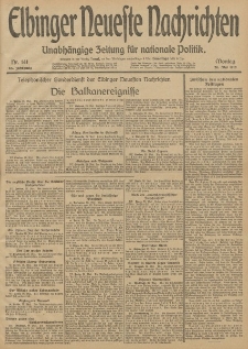 Elbinger Neueste Nachrichten, Nr. 141 Montag 26 Mai 1913 65. Jahrgang