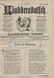 Kladderadatsch, 29. Jahrgang, 8. Oktober 1876, Nr. 47