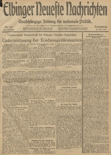 Elbinger Neueste Nachrichten, Nr. 144 Donnerstag 29 Mai 1913 65. Jahrgang
