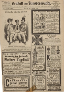 Kladderadatsch, 37. Jahrgang, 3. Februar 1884, Nr. 5 (Beiblatt)
