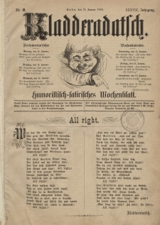 Kladderadatsch, 38. Jahrgang, 11. Januar 1885, Nr. 2
