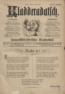 Kladderadatsch, 38. Jahrgang, 18. Januar 1885, Nr. 4