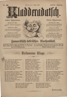 Kladderadatsch, 38. Jahrgang, 1. März 1885, Nr. 10