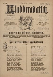 Kladderadatsch, 38. Jahrgang, 12. April 1885, Nr. 17