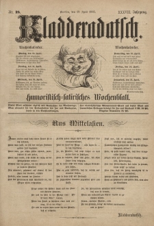 Kladderadatsch, 38. Jahrgang, 19. April 1885, Nr. 18