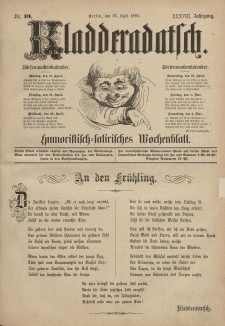 Kladderadatsch, 38. Jahrgang, 26. April 1885, Nr. 19
