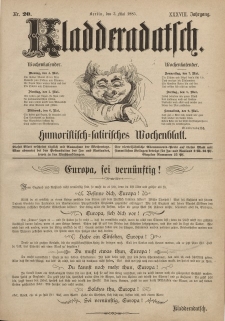 Kladderadatsch, 38. Jahrgang, 3. Mai 1885, Nr. 20