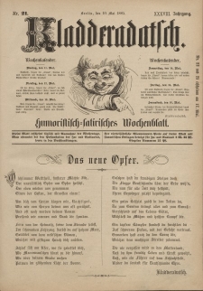 Kladderadatsch, 38. Jahrgang, 10. Mai 1885, Nr. 21