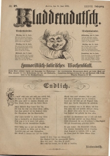 Kladderadatsch, 38. Jahrgang, 14. Juni 1885, Nr. 27