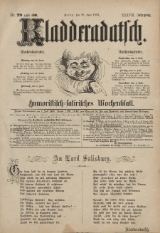 Kladderadatsch, 38. Jahrgang, 28. Juni 1885, Nr. 29/30