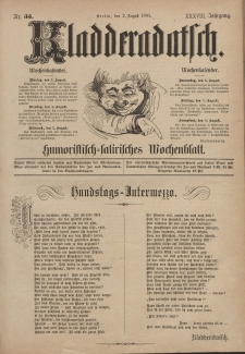 Kladderadatsch, 38. Jahrgang, 2. August 1885, Nr. 35