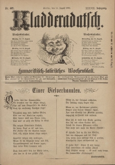 Kladderadatsch, 38. Jahrgang, 16. August 1885, Nr. 37