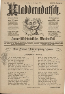 Kladderadatsch, 38. Jahrgang, 23. August 1885, Nr. 38/39