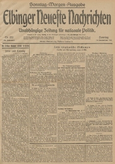 Elbinger Neueste Nachrichten, Nr. 252 Sonntag 14 September 1913 65. Jahrgang