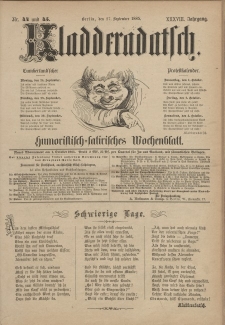 Kladderadatsch, 38. Jahrgang, 27. September 1885, Nr. 44/45