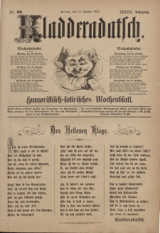 Kladderadatsch, 38. Jahrgang, 25. Oktober 1885, Nr. 49