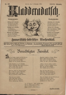 Kladderadatsch, 38. Jahrgang, 13. Dezember 1885, Nr. 57