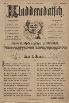 Kladderadatsch, 39. Jahrgang, 3. Januar 1886, Nr. 1